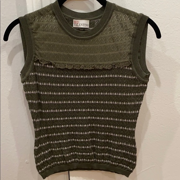 RED Valentino - Sleeveless Sheer Knit Top - Picture 1 of 5